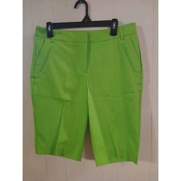 Metro Style Pants - Retro Metro Styles  Bermuda Shorts  Green  Size 10 Sports Bubblegum Neon